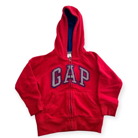 🔴 $5 Sale Red Baby Gap Full Zip Hoodie Unisex - Picture 1 of 2